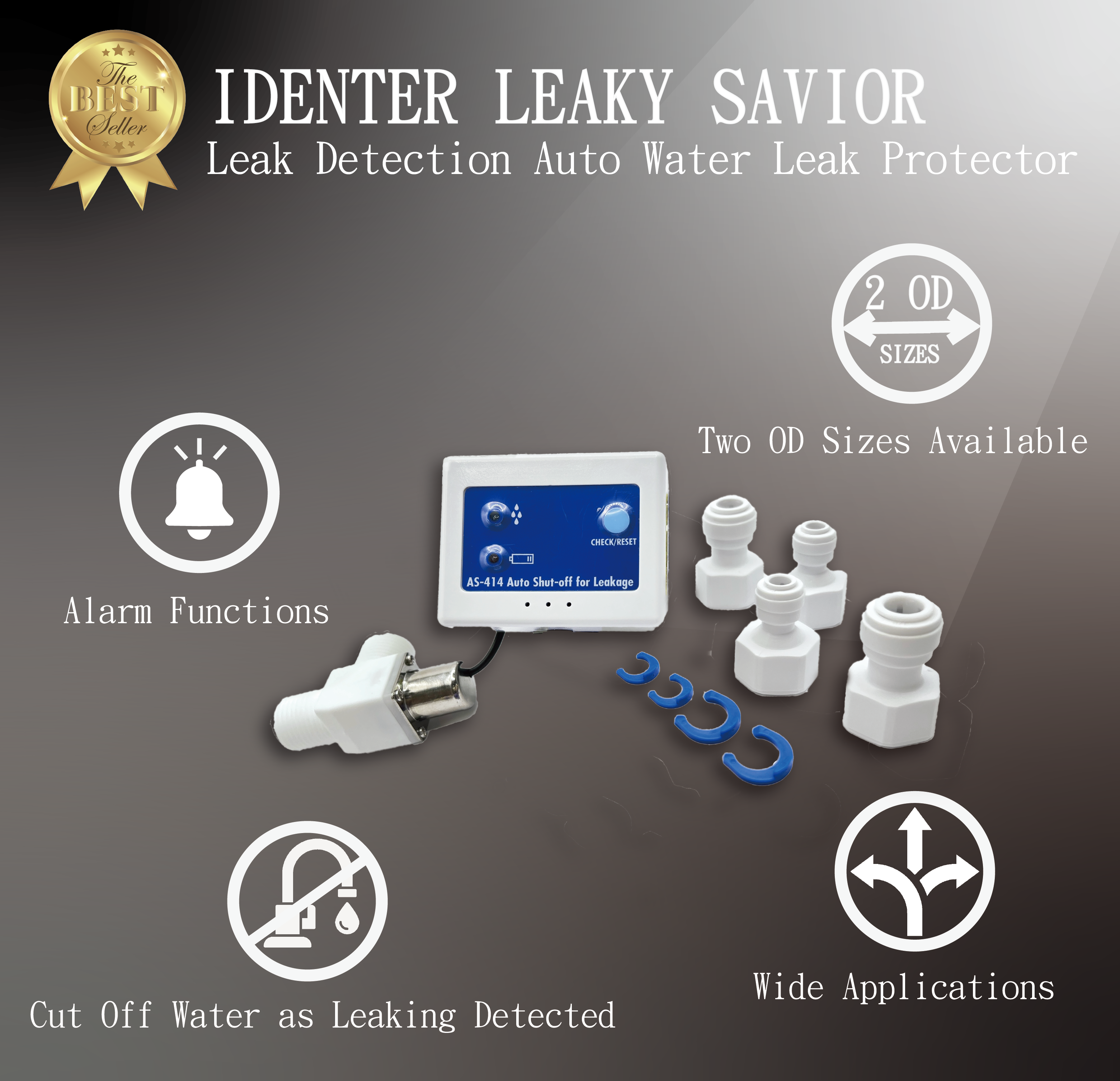 Water Leak Detector with Auto Shut-off Valve